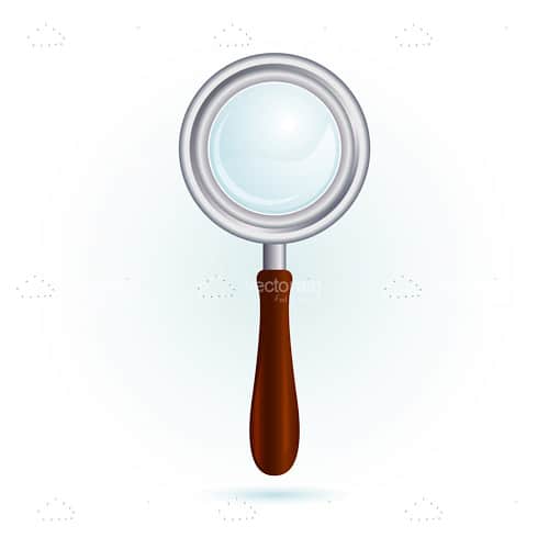 Illustrated Magnifying Glass with Dark Wood Handle Design